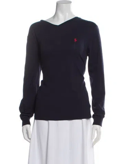 Pre-owned Polo Ralph Lauren Long Sleeve Polo In Blue