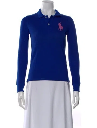 Pre-owned Polo Ralph Lauren Long Sleeve Polo In Blue