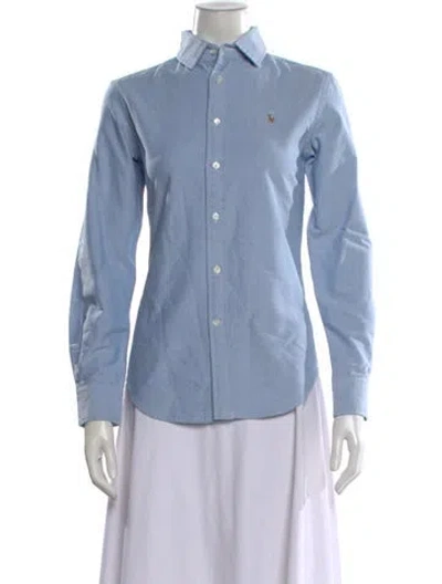 Pre-owned Polo Ralph Lauren Long Sleeve Polo In Blue