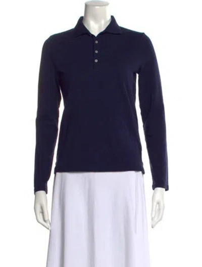 Pre-owned Polo Ralph Lauren Long Sleeve Polo In Blue