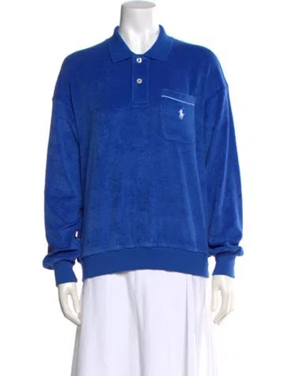 Pre-owned Polo Ralph Lauren Long Sleeve Polo In Blue