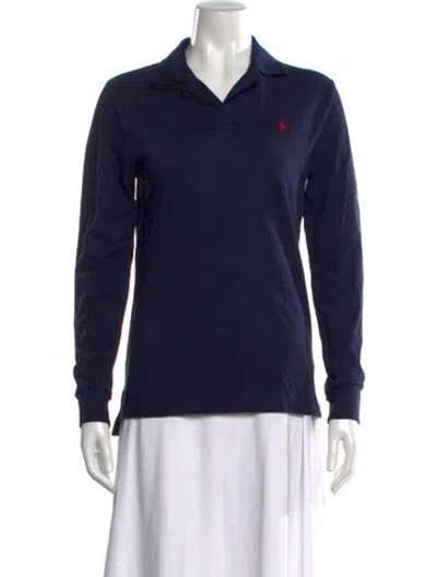 Pre-owned Polo Ralph Lauren Long Sleeve Polo In Blue
