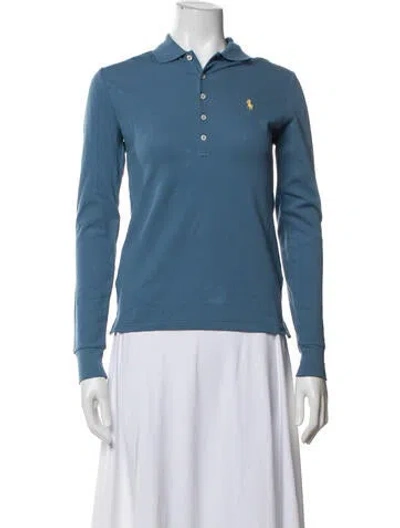 Pre-owned Polo Ralph Lauren Long Sleeve Polo In Blue