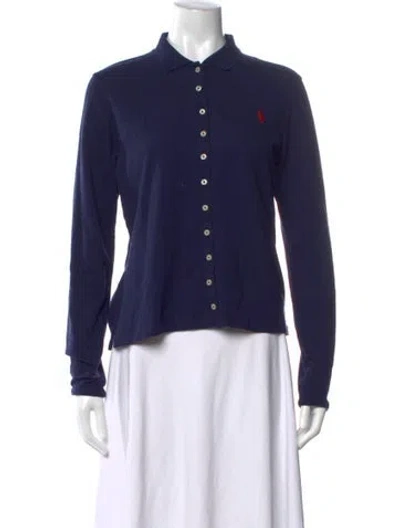 Pre-owned Polo Ralph Lauren Long Sleeve Polo In Blue