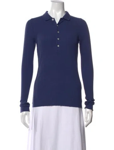 Pre-owned Polo Ralph Lauren Long Sleeve Polo In Blue