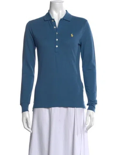 Pre-owned Polo Ralph Lauren Long Sleeve Polo In Blue