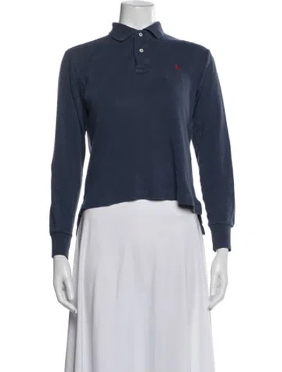 Pre-owned Polo Ralph Lauren Long Sleeve Polo In Blue