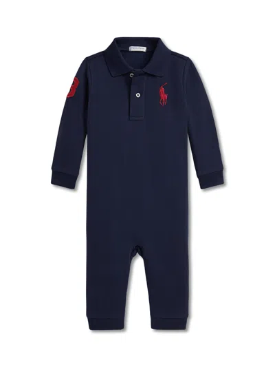Polo Ralph Lauren Long Sleeve Polo Coverall In Blue