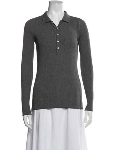 Pre-owned Polo Ralph Lauren Long Sleeve Polo In Gray