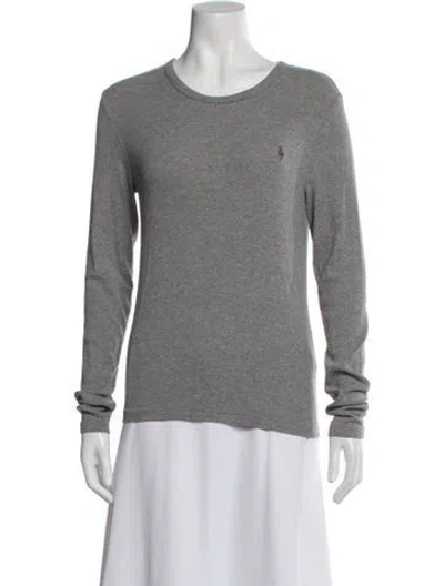 Pre-owned Polo Ralph Lauren Long Sleeve Polo In Gray