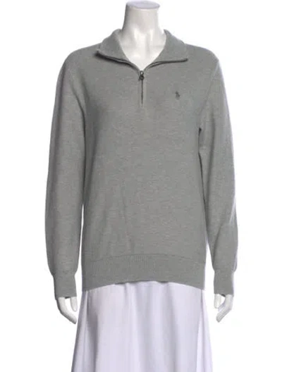 Pre-owned Polo Ralph Lauren Long Sleeve Polo In Gray