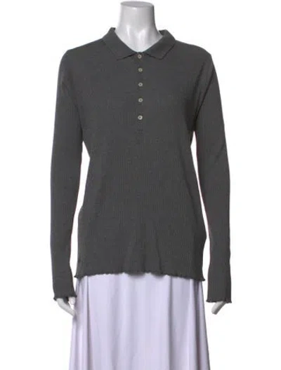 Pre-owned Polo Ralph Lauren Long Sleeve Polo In Gray