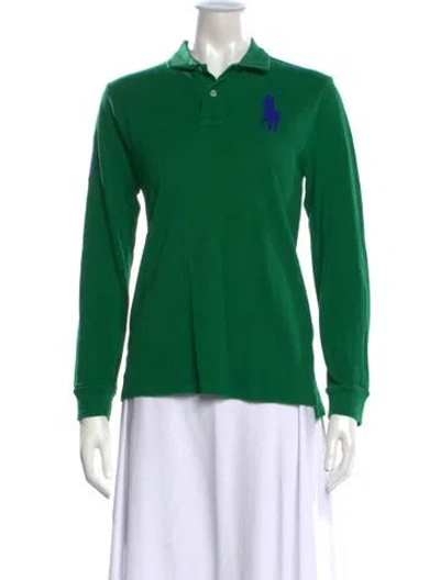 Pre-owned Polo Ralph Lauren Long Sleeve Polo In Green