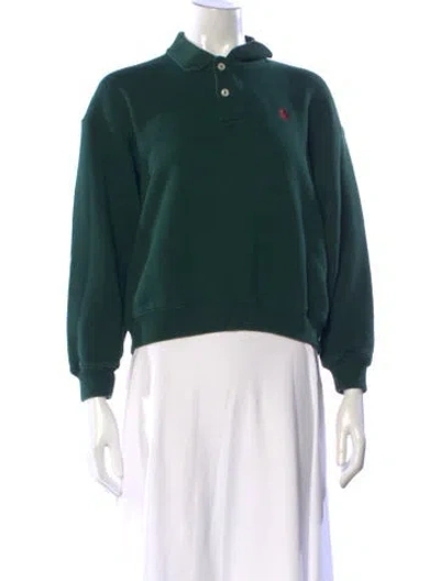 Pre-owned Polo Ralph Lauren Long Sleeve Polo In Green