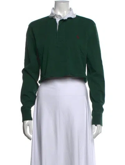 Pre-owned Polo Ralph Lauren Long Sleeve Polo In Green