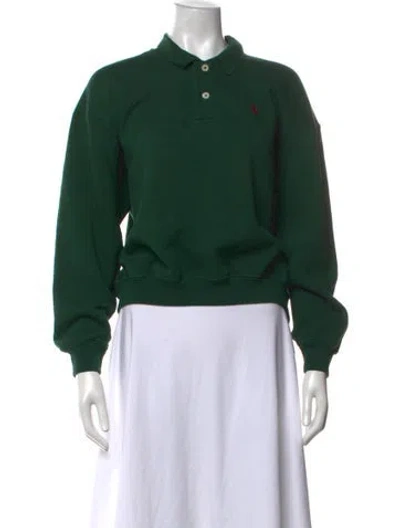 Pre-owned Polo Ralph Lauren Long Sleeve Polo In Green