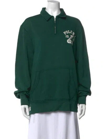 Pre-owned Polo Ralph Lauren Long Sleeve Polo In Green