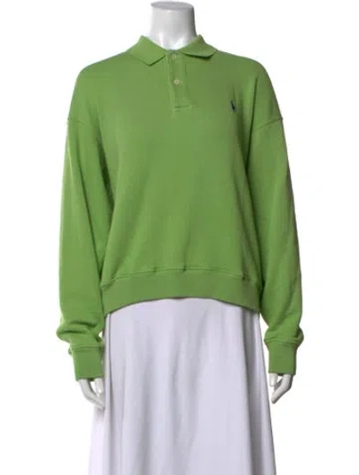 Pre-owned Polo Ralph Lauren Long Sleeve Polo In Green
