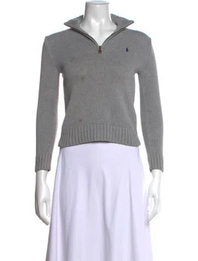 Pre-owned Polo Ralph Lauren Long Sleeve Polo In Grey