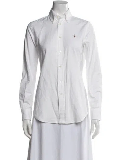 Pre-owned Polo Ralph Lauren Long Sleeve Polo In Neutral