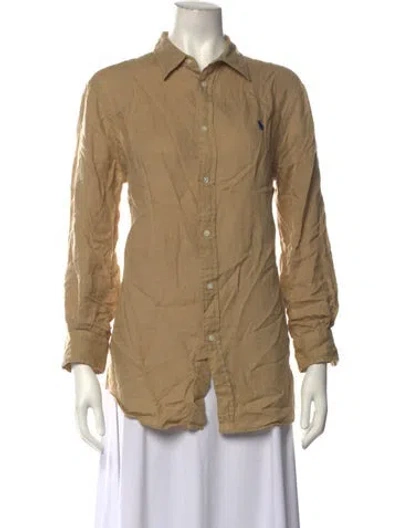Pre-owned Polo Ralph Lauren Long Sleeve Polo In Neutrals