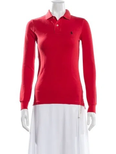 Pre-owned Polo Ralph Lauren Long Sleeve Polo In Orange