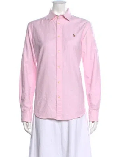 Pre-owned Polo Ralph Lauren Long Sleeve Polo In Pink