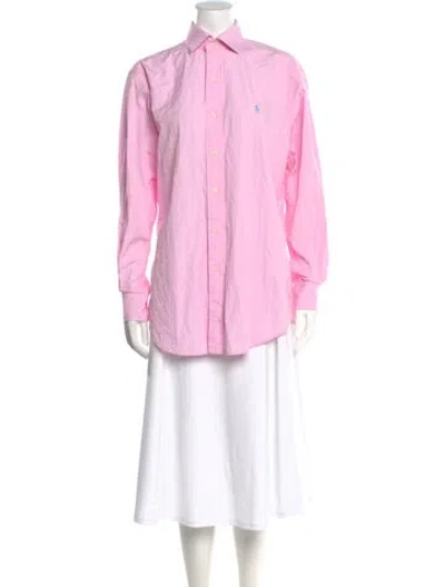Pre-owned Polo Ralph Lauren Long Sleeve Polo In Pink