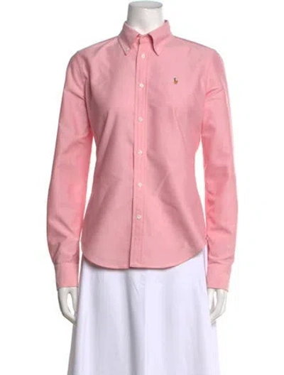 Pre-owned Polo Ralph Lauren Long Sleeve Polo In Pink