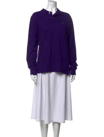 Pre-owned Polo Ralph Lauren Long Sleeve Polo In Purple
