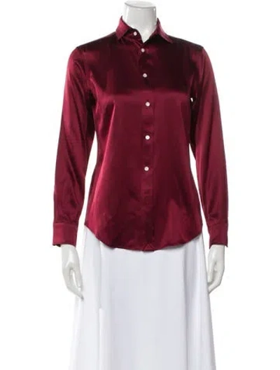 Pre-owned Polo Ralph Lauren Long Sleeve Polo In Red