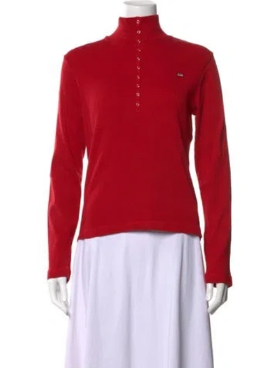 Pre-owned Polo Ralph Lauren Long Sleeve Polo In Red