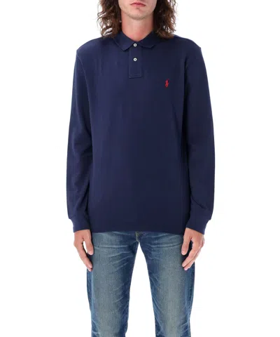 Polo Ralph Lauren Long Sleeve Polo Shirt In Blue