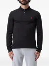 Polo Ralph Lauren Long-sleeve Black Polo Shirt With Traditional Collar In Black