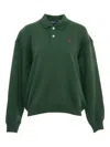 Polo Ralph Lauren Arctic Fleece Polo Long Sleeve Pullover Northwest Pine In Green