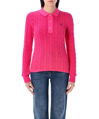 Polo Ralph Lauren Long Sleeve Polo Shirt In Pink