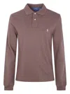 Polo Ralph Lauren Textured Knit Long-sleeve Polo With Classic Collar In Purple
