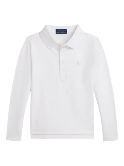 Polo Ralph Lauren Kids' Long-sleeve Polo Shirt In White