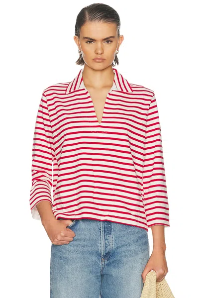 Polo Ralph Lauren Long Sleeve Polo Top In Red