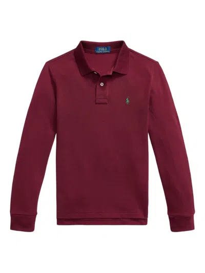 Polo Ralph Lauren Kids' Long-sleeve Polo Top In Red