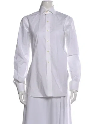 Pre-owned Polo Ralph Lauren Long Sleeve Polo In White
