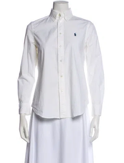 Pre-owned Polo Ralph Lauren Long Sleeve Polo In White