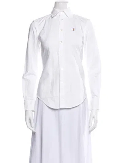 Pre-owned Polo Ralph Lauren Long Sleeve Polo In White
