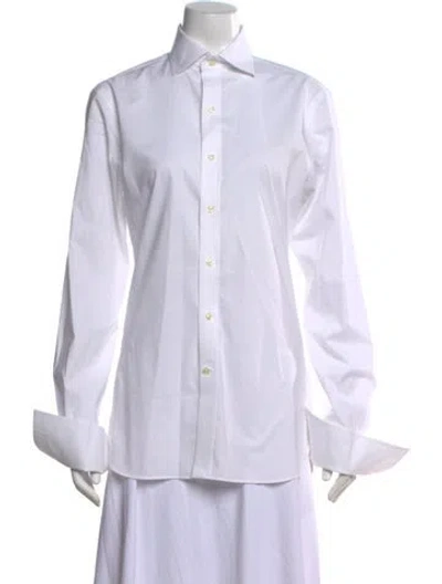Pre-owned Polo Ralph Lauren Long Sleeve Polo In White