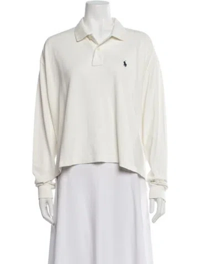 Pre-owned Polo Ralph Lauren Long Sleeve Polo In White
