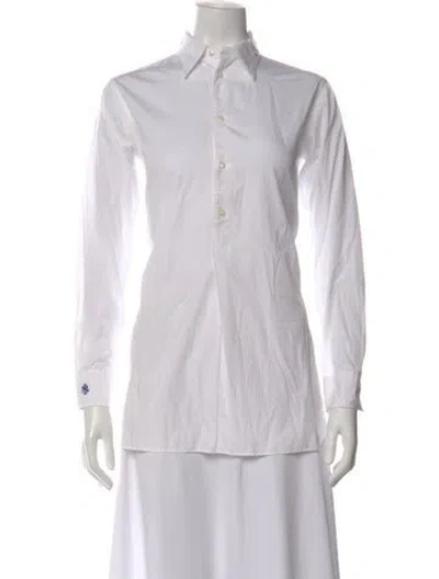 Pre-owned Polo Ralph Lauren Long Sleeve Polo In White