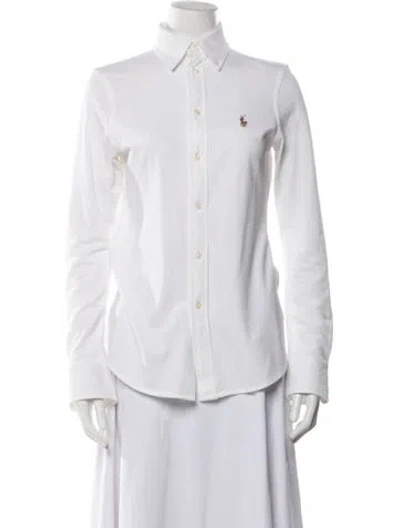 Pre-owned Polo Ralph Lauren Long Sleeve Polo In White