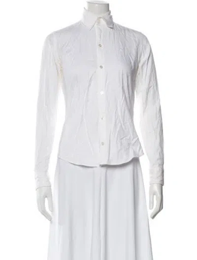 Pre-owned Polo Ralph Lauren Long Sleeve Polo In White