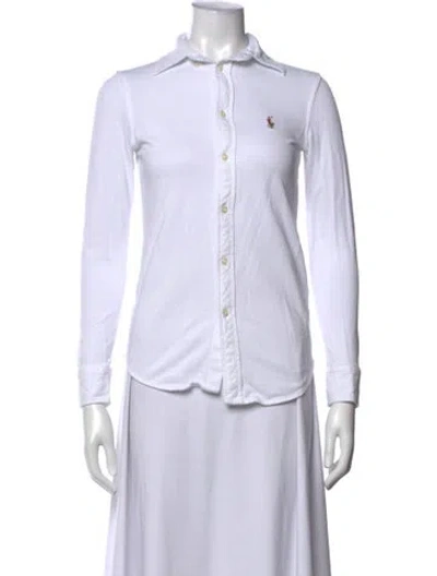 Pre-owned Polo Ralph Lauren Long Sleeve Polo In White