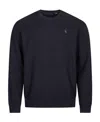 Polo Ralph Lauren Blue Crewneck Sweater With Pony Logo Embroidered On The Front In Black
